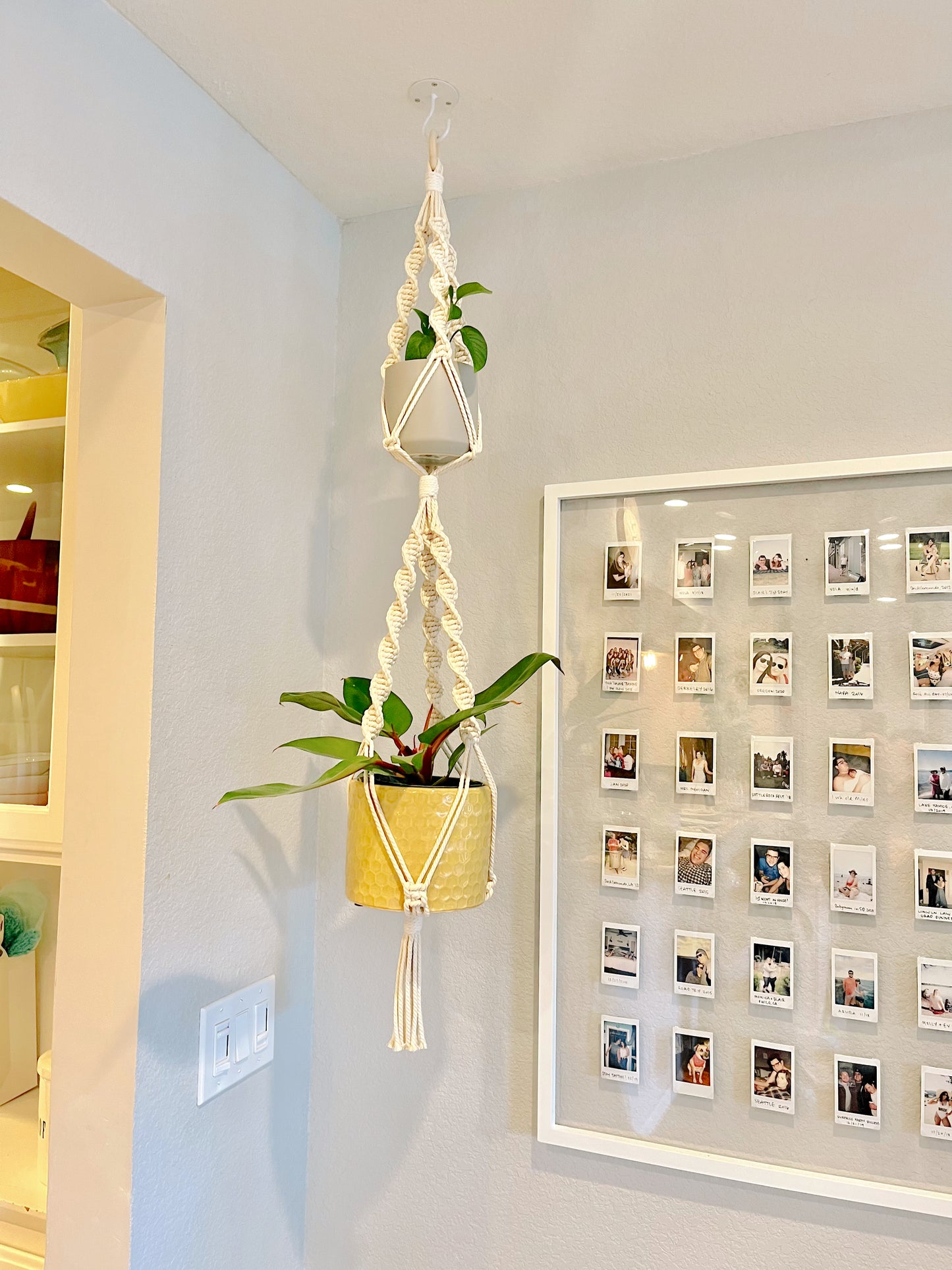 “Rhea” Macramé Dbl Plant Hanger