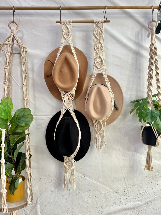 Macrame Triple Hat Hanger